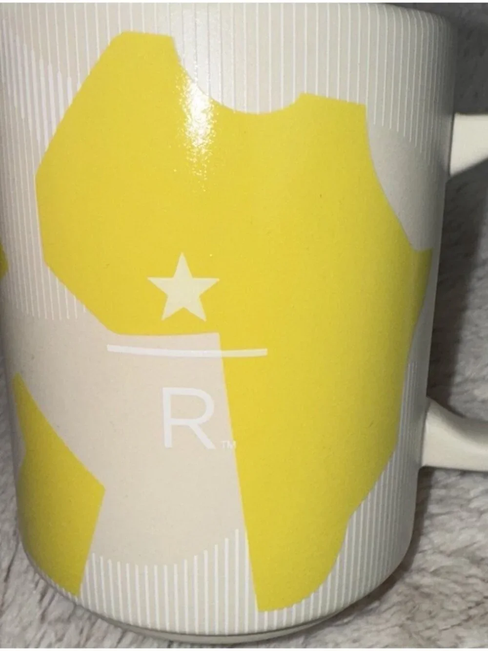 2018 STARBUCKS Reserve Cream Yellow African Map Mug 12 oz